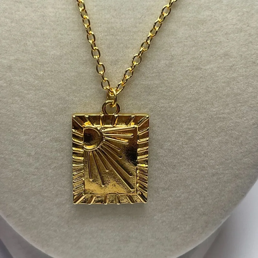 MAYAMAR 24K Gold-plated Sun Pendant Necklace - NWT